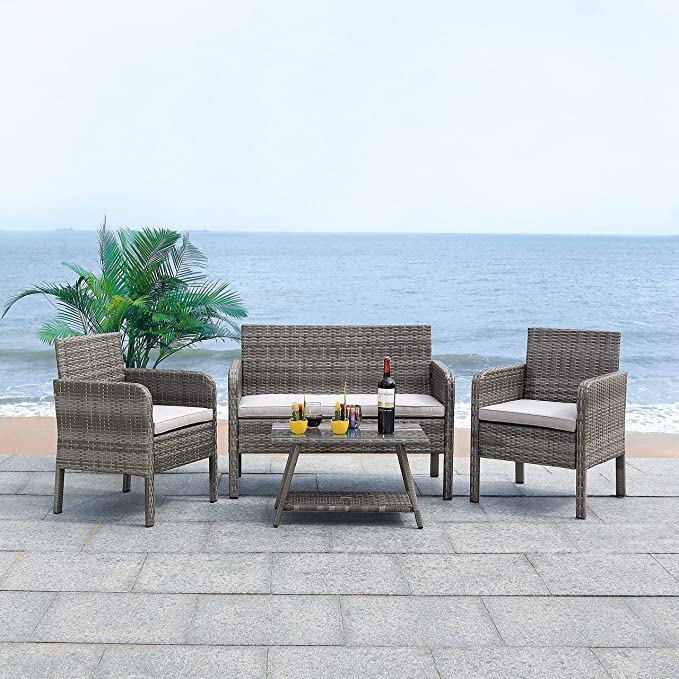 Safavieh 4-Piece Outdoor Living Patio Set