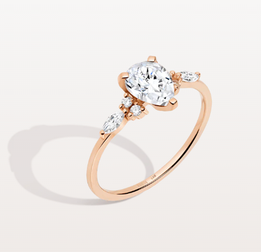 Pear Cut Floral Diamond Ring