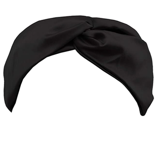 Slip Silk Twisted Headband in Black