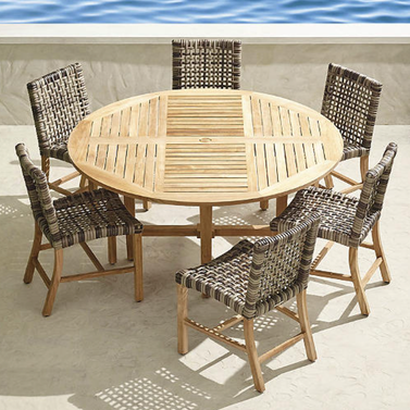 Frontgate Isola 7-pc. Round Dining Set in Natural Finish