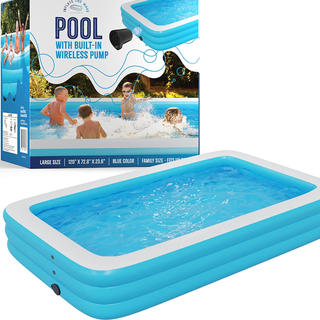 Inflate the Wave Inflatable Swimming Pool with Built-in Air Pump