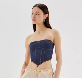 Urban Outfitters Out From Under Done Up In Denim Corset