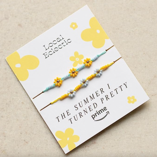 Local Eclectic The Summer I Turned Pretty Blue and Yellow Daisy Beaded Friendship Bracelet Set