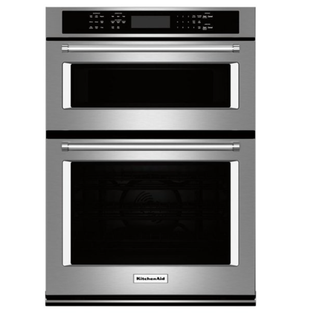 KitchenAid - 30" Single Electric Convection Wall Oven with Built-In Microwave