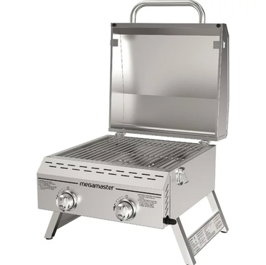 Megamaster Stainless Steel 2-Burner Flat Top Propane Gas Grill