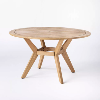 Bluffdale Wood 6 Person Round Patio Dining Table