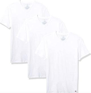 Tommy Hilfiger Men's Undershirts 3 Pack Cotton Classics V-Neck T-Shirts