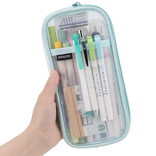 Easthill Grid Mesh Pen Pencil Case with Zipper