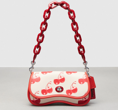 Wavy Dinky In Coachtopia Leather With Cherry Print