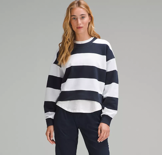 Perfectly Oversized Cropped Crew Stripe