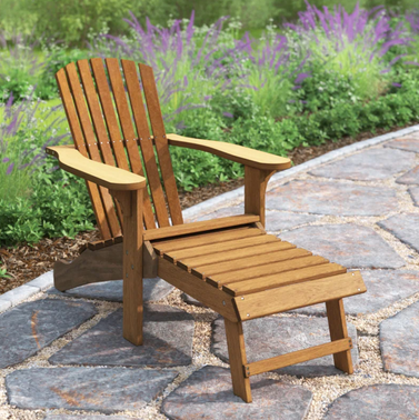 Birch Lane Aredale Solid Wood Adirondack Chair with Ottoman