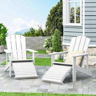 Rosecliff Heights Foldable Adirondack Chair With Ottoman (Set of 2)