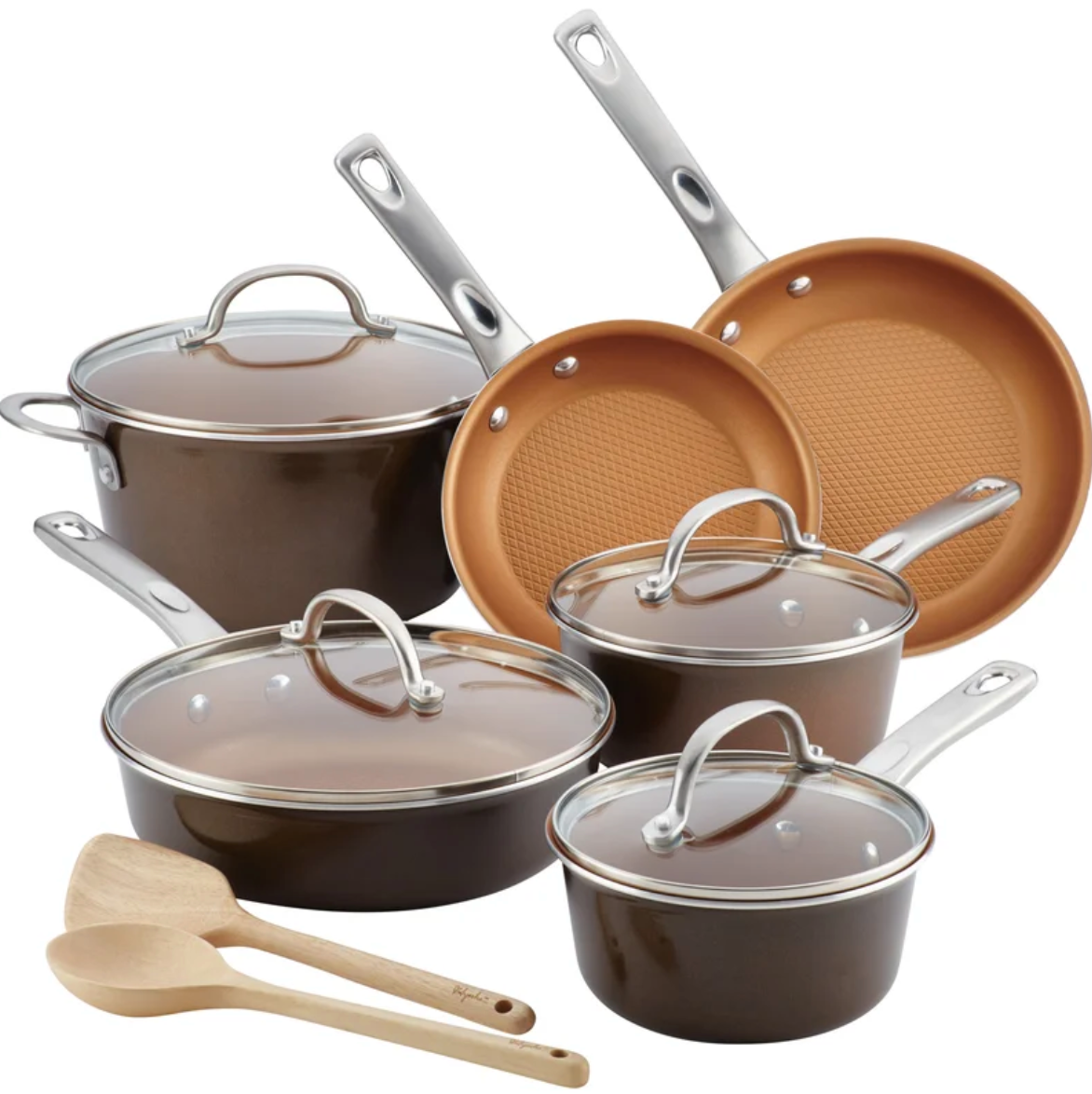 Ayesha Curry Home Collection Aluminum Nonstick Cookware Set, 12-Piece