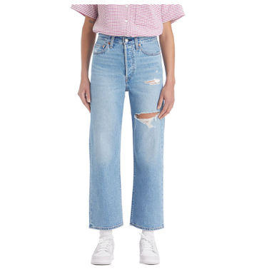 Levi's Ribcage Ripped High Waist Ankle Straight Leg Jeans