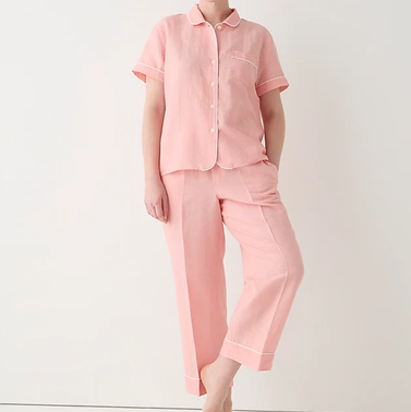 J. Crew Linen-Cotton Short-Sleeve Pajama Set