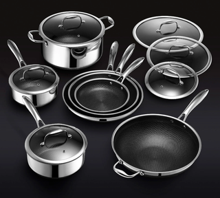 13pc HexClad Hybrid Cookware Set with Lids