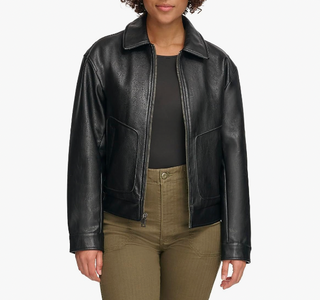 Levi's Women's Faux Leather Lightweight Dad Bomber Jacket