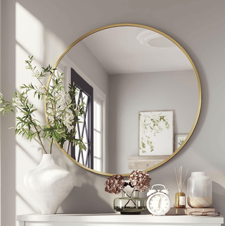 Barnyard Designs 30-inch Gold Round Mirror
