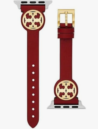 Tory Burch TBS0078 Burgundy Leather Stainless Steel Ladies Strap