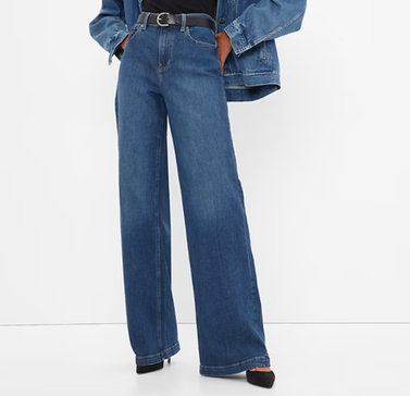 GAP High Rise Stride Wide-Leg Jeans with Washwell