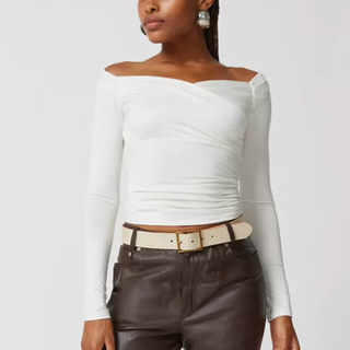 Urban Outfitters Sandy Off-The-Shoulder Long Sleeve Top
