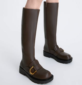 Charles & Keith Gabine Loafer Knee-High Boots