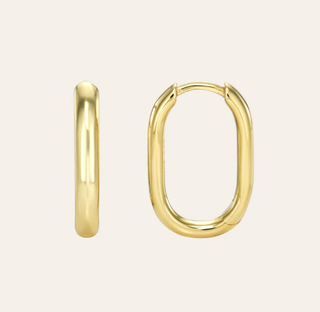 Gold Vermeil Thick Oval Hoops