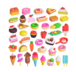Fun Little Toys Assorted Puzzle Food Erasers, 40 Pcs