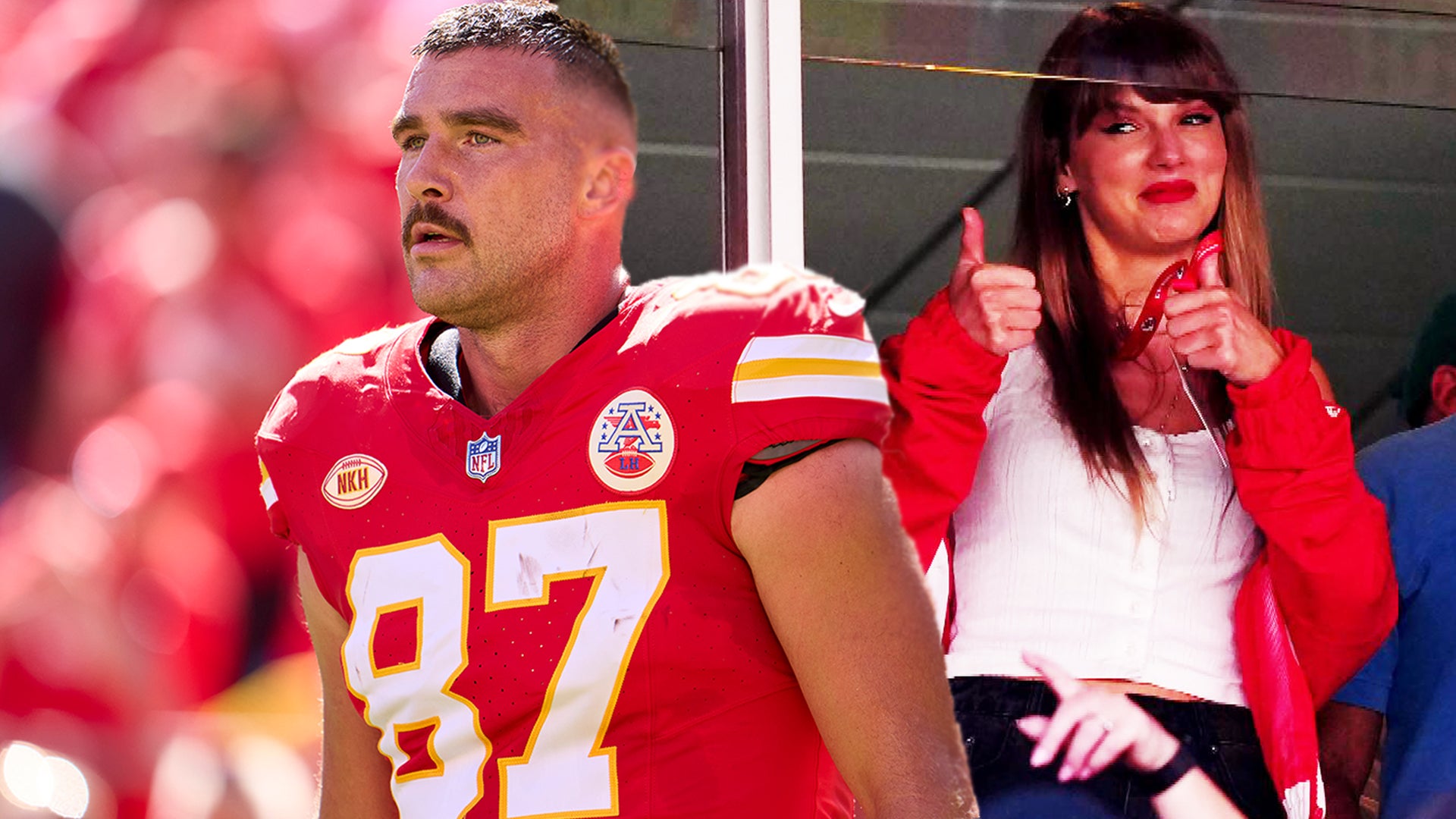 Travis Kelce wears '1989' inspired suit as he leaves Chiefs game with  Taylor Swift