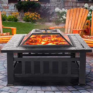 UHomePro Wood Burning Fire Pit Table