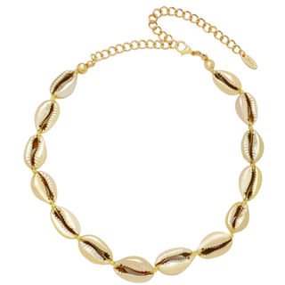 Ettika Cowrie Shell 18k Gold Plated Necklace