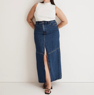 Madewell Denim Mid-Rise Maxi Skirt in Pineland Wash