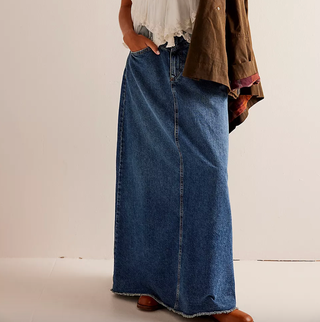 We The Free Come As You Are Denim Maxi Skirt