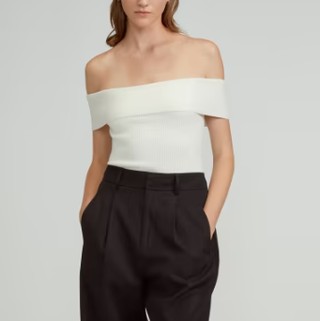 The Ribbed Cotton Off-The-Shoulder Top