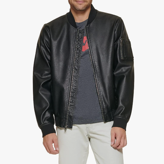 Levi's Men's Faux Leather Varsity Bomber Jacket