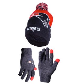 Ultra Game NFL Unisex Beanie Knit Hat with Touch Screen Gloves
