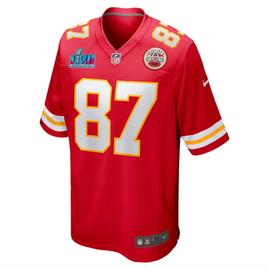 Travis Kelce Kansas City Chiefs Nike Super Bowl LVII Patch Game Jersey - Red