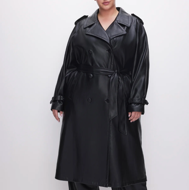 Good American Faux Leather Trench Coat