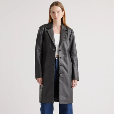 Quince 100% Leather Trench Coat