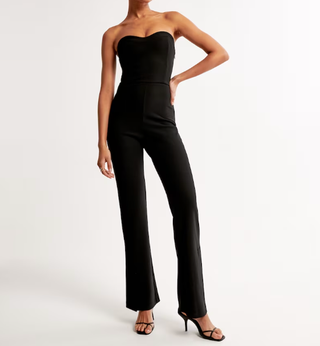 Abercrombie and Fitch Strapless Crepe Sweetheart Jumpsuit