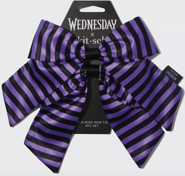 Wednesday x Kitsch Nevermore Bow Hair Ties 2pc Set