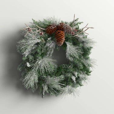 Snowfall Pre-Lit Wreath
