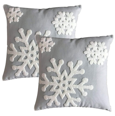 Elife Soft Square Christmas Snowflake Pillow