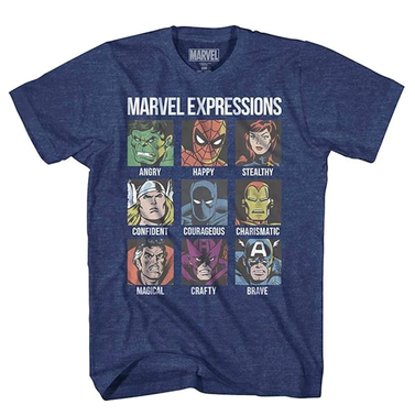 Marvel Avengers Expressions Moods Adult T-Shirt