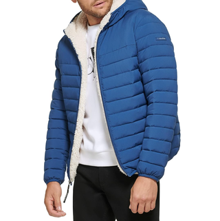 Calvin Klein Men's Hooded Sherpa Lined Down Jacket