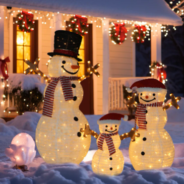 Gutierrez 3 Piece Snowman Family Christmas Lighted Display Set