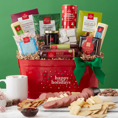 Hickory Farms Happy Holidays Gift Basket