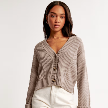 Abercrombie and Fitch Cotton Seed Stitch Cardigan