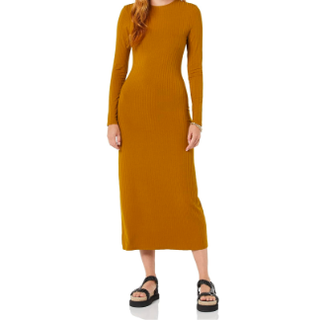 Amazon Essentials Women's Wide Rib Open Back Long Sleeve Dress
