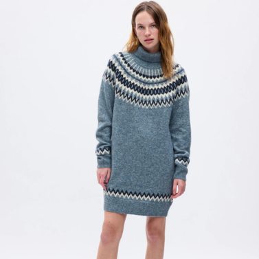 GAP Fair Isle Turtleneck Mini Sweater Dress